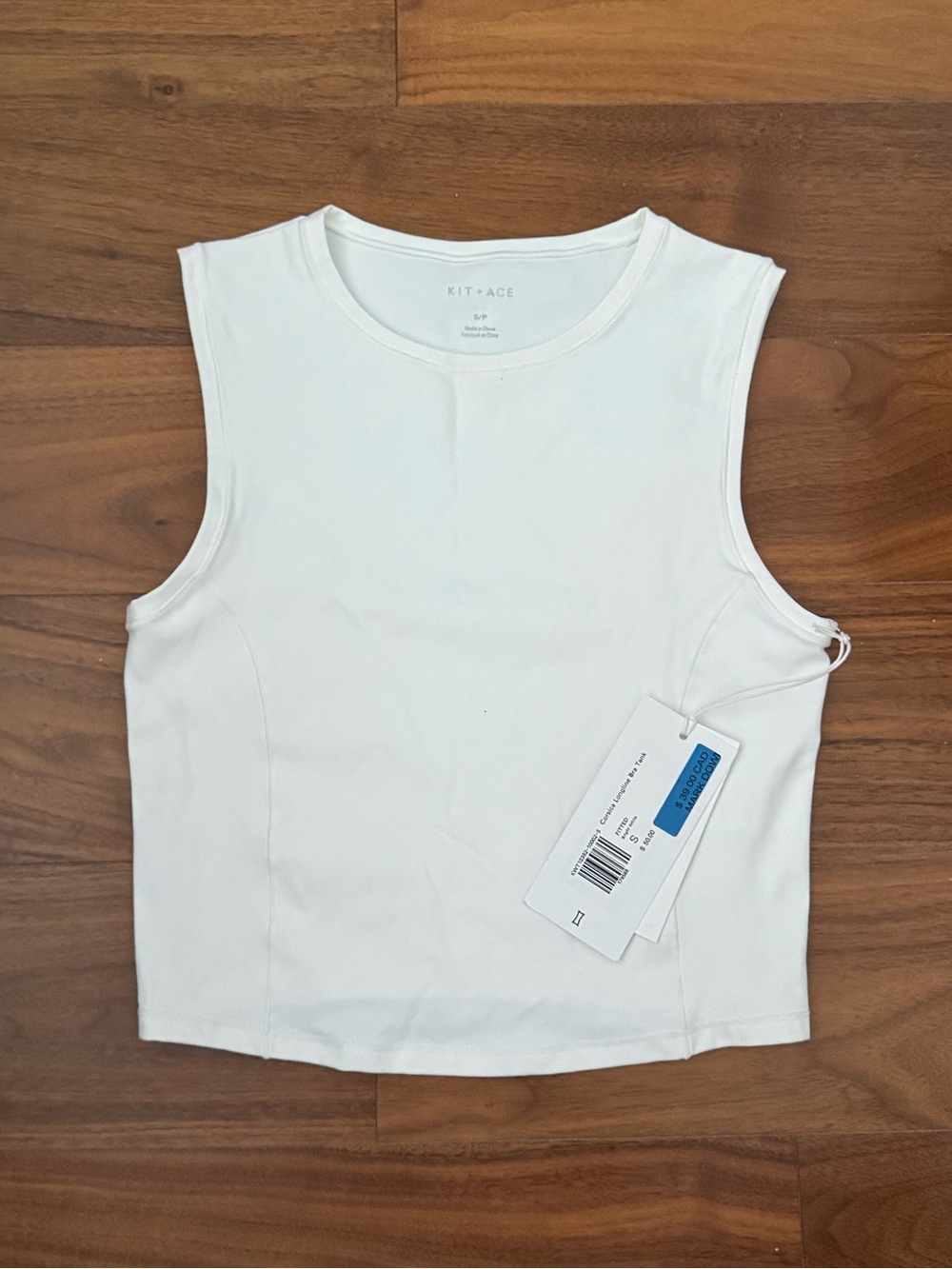 Kit and Ace White Sleeveless Crop Tank